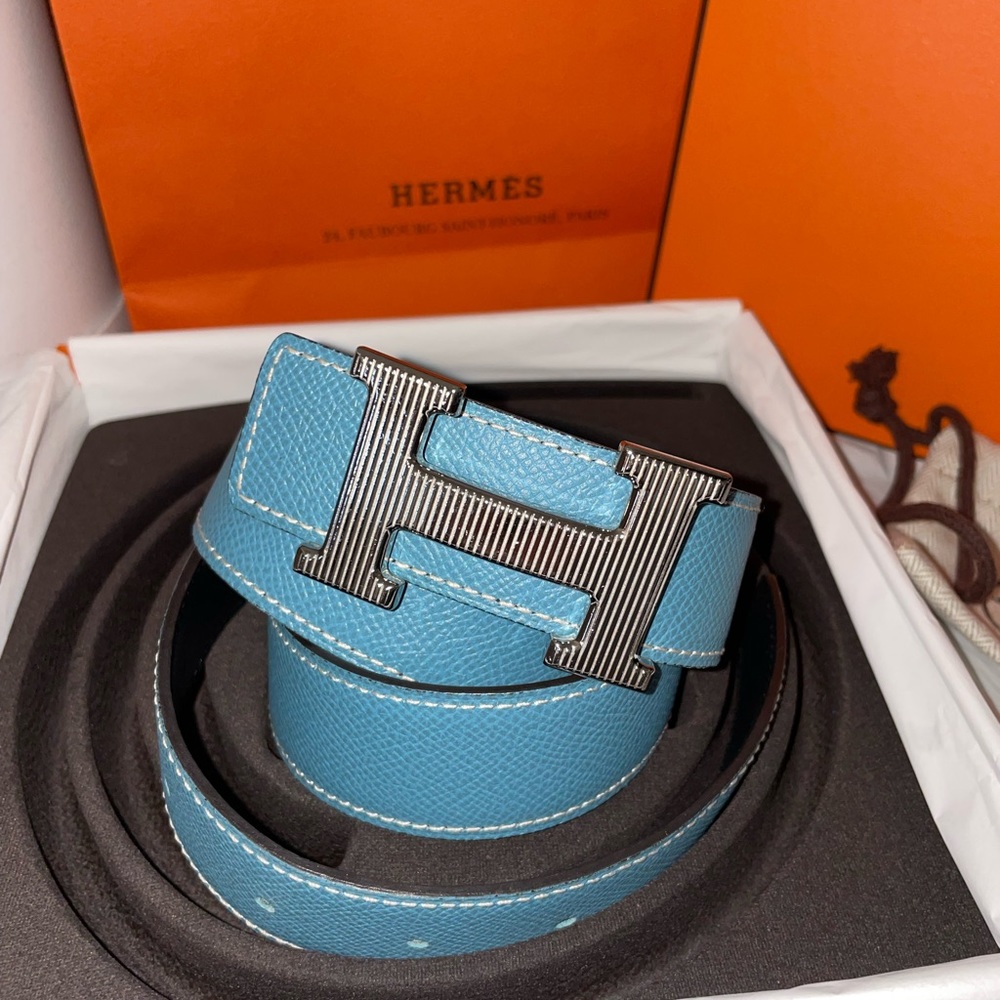 Hermes Belt Blue Calf